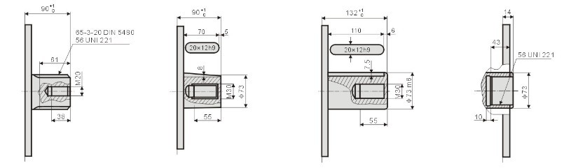 AKS5擺缸馬達(dá)  軸伸形式  鍵參數(shù)